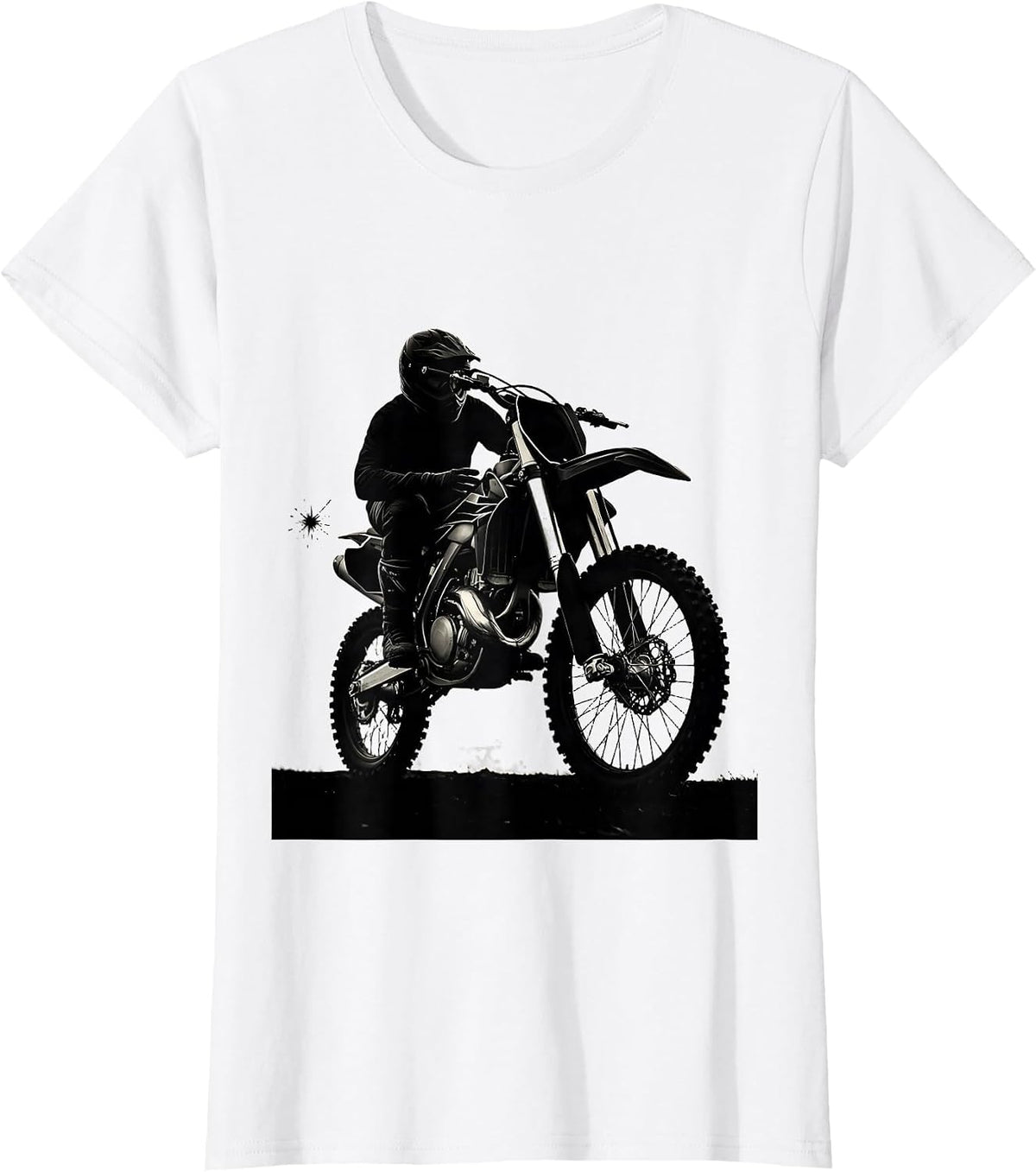 Dirt Bike Rider Silhouette Funny Motocross Biker Gift T-Shirt - White