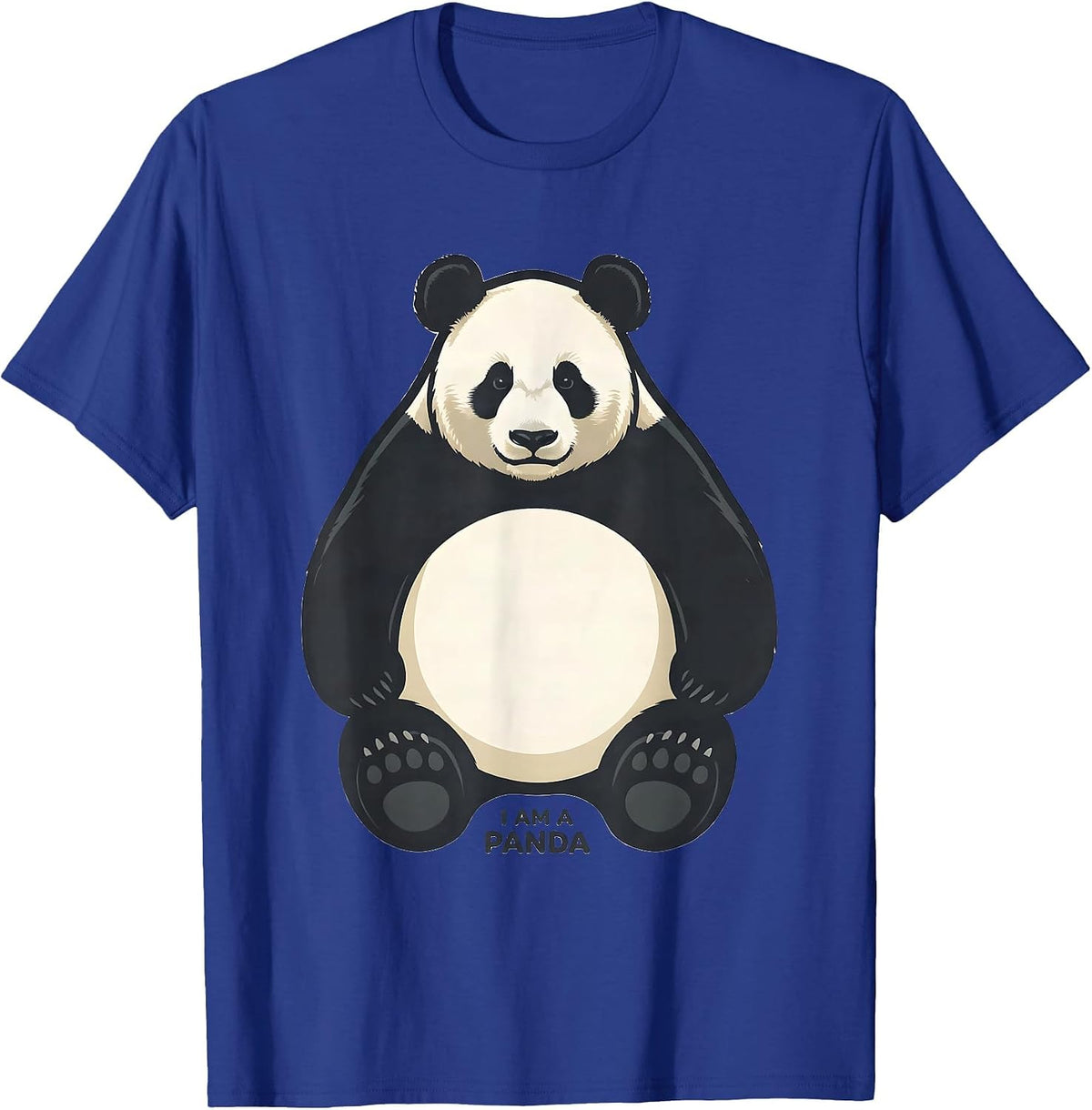 Men's I Am a Panda Costume Animal Matching Halloween Group T-Shirt - Royal Blue