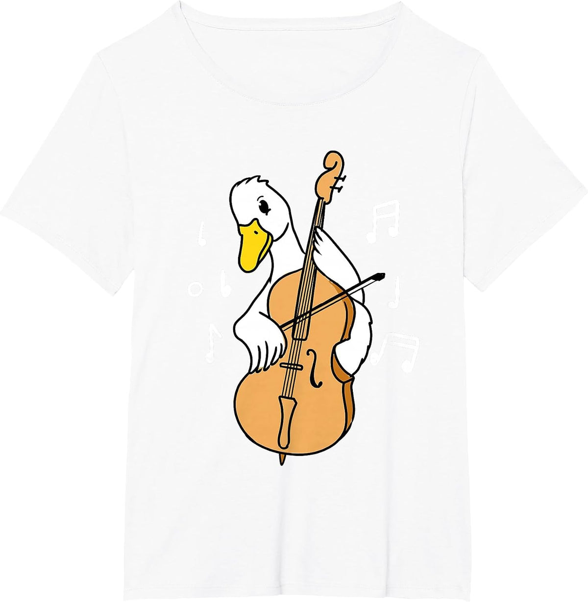 Duck Playing Cello for Cello Player T-Shirt - White