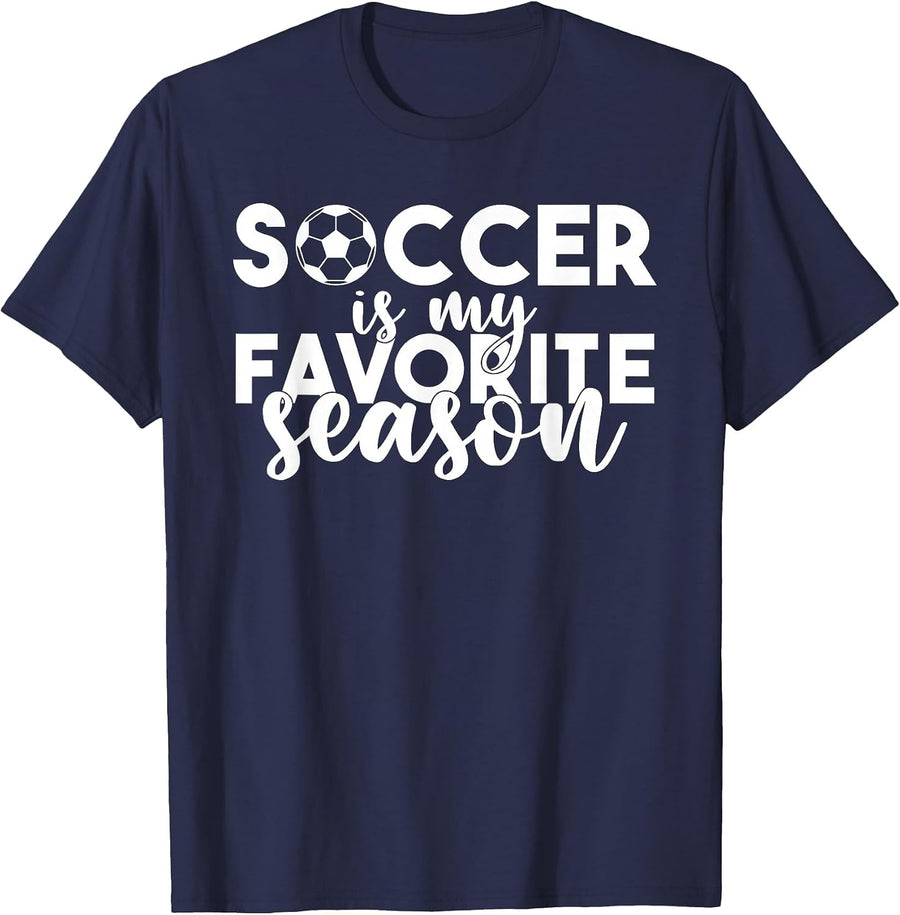 Soccer is My Favorite Season Soccer T-Shirt - Navy Blue