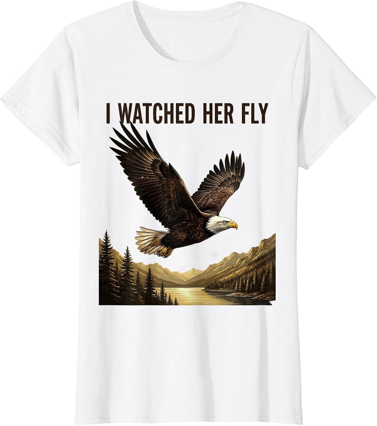I Watched Her Fly Memorial Big Bear Lake Eagle Fan Tribute T-Shirt - White