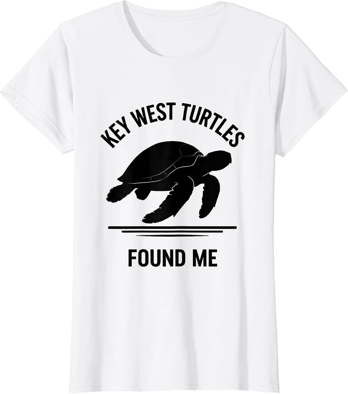 Women's Key West Turtles Found Me Silhouette Sea Turtle Lover Beach T-Shirt - White