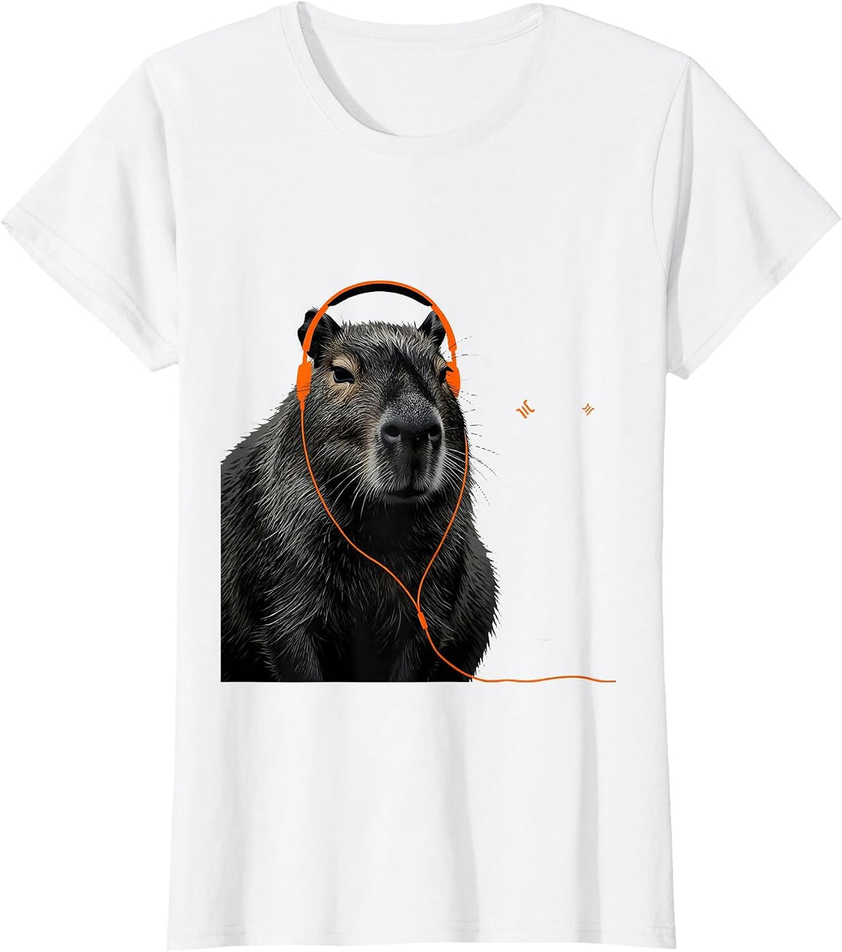 Women's Capybara Gamer Minimalist Funny Animal Lover T-Shirt - White