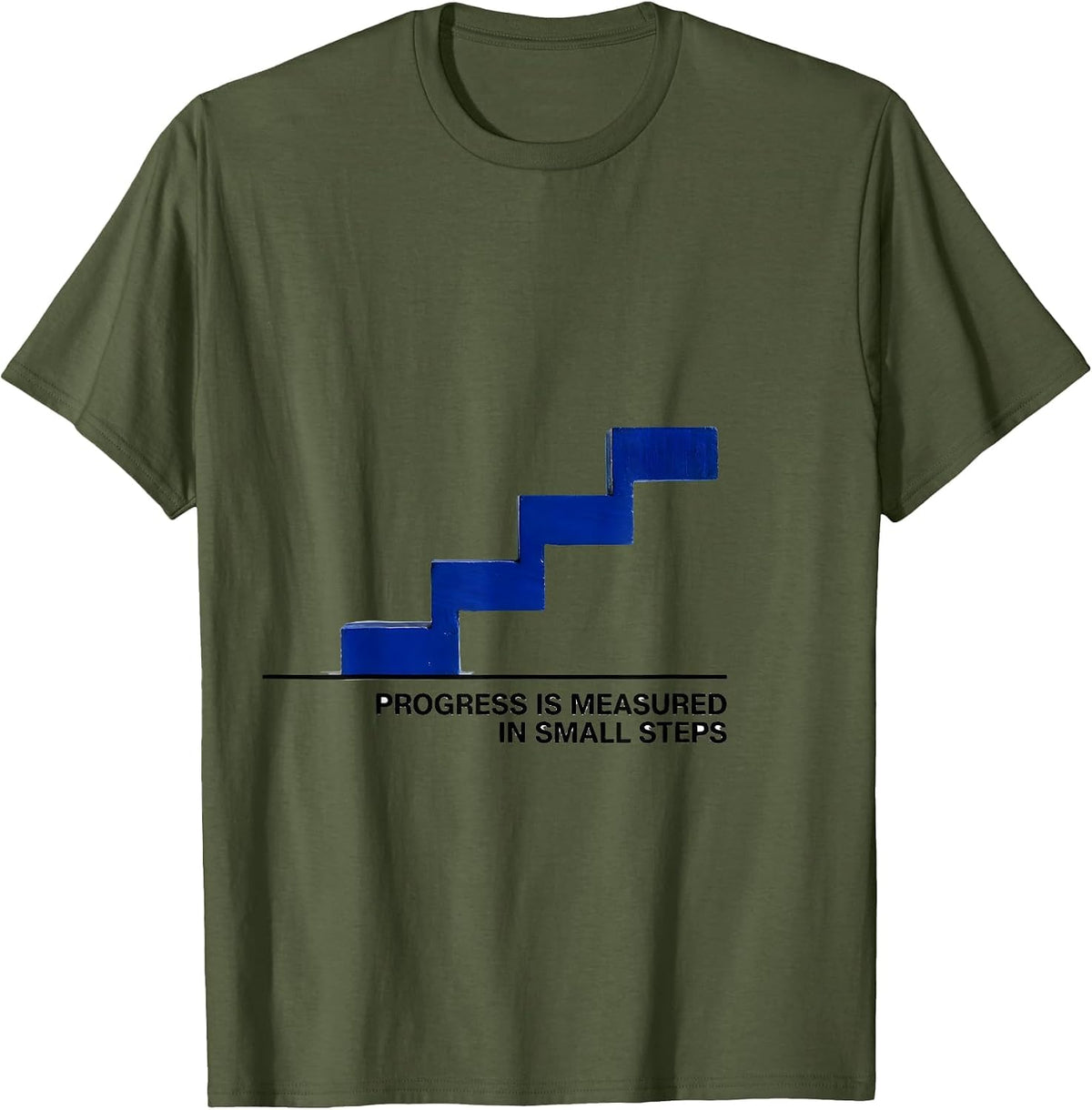 Progress Is Measured In Small Steps Funny Special Education T-Shirt - Olive Green