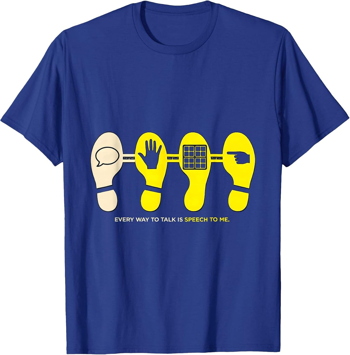 Every Way To Talk Is Speech To Me Retro Groovy SLP Therapist T-Shirt - Royal Blue