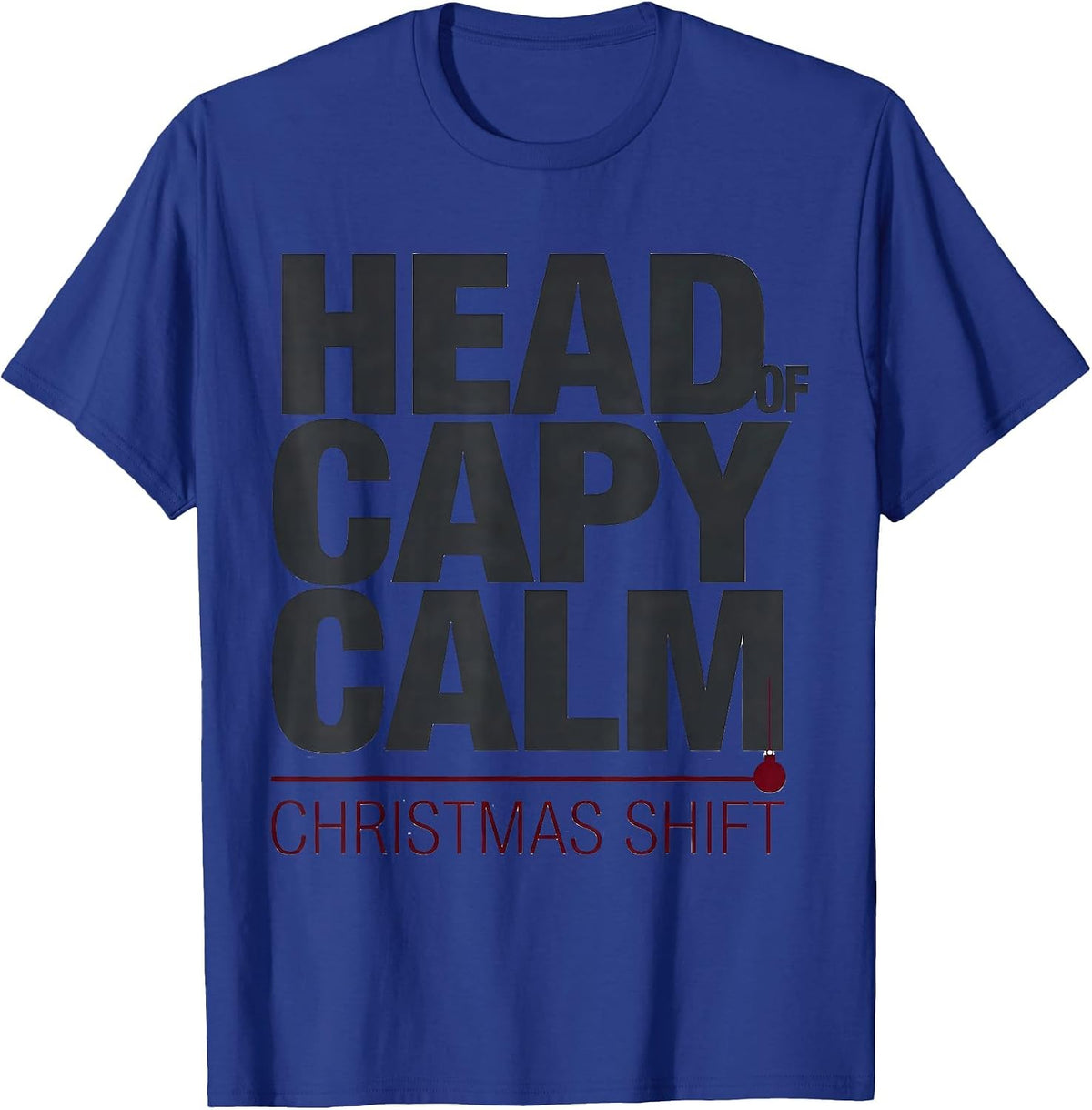 Head Of Capy Calm Christmas Shift Funny Capybara Family Xmas T-Shirt - Royal Blue
