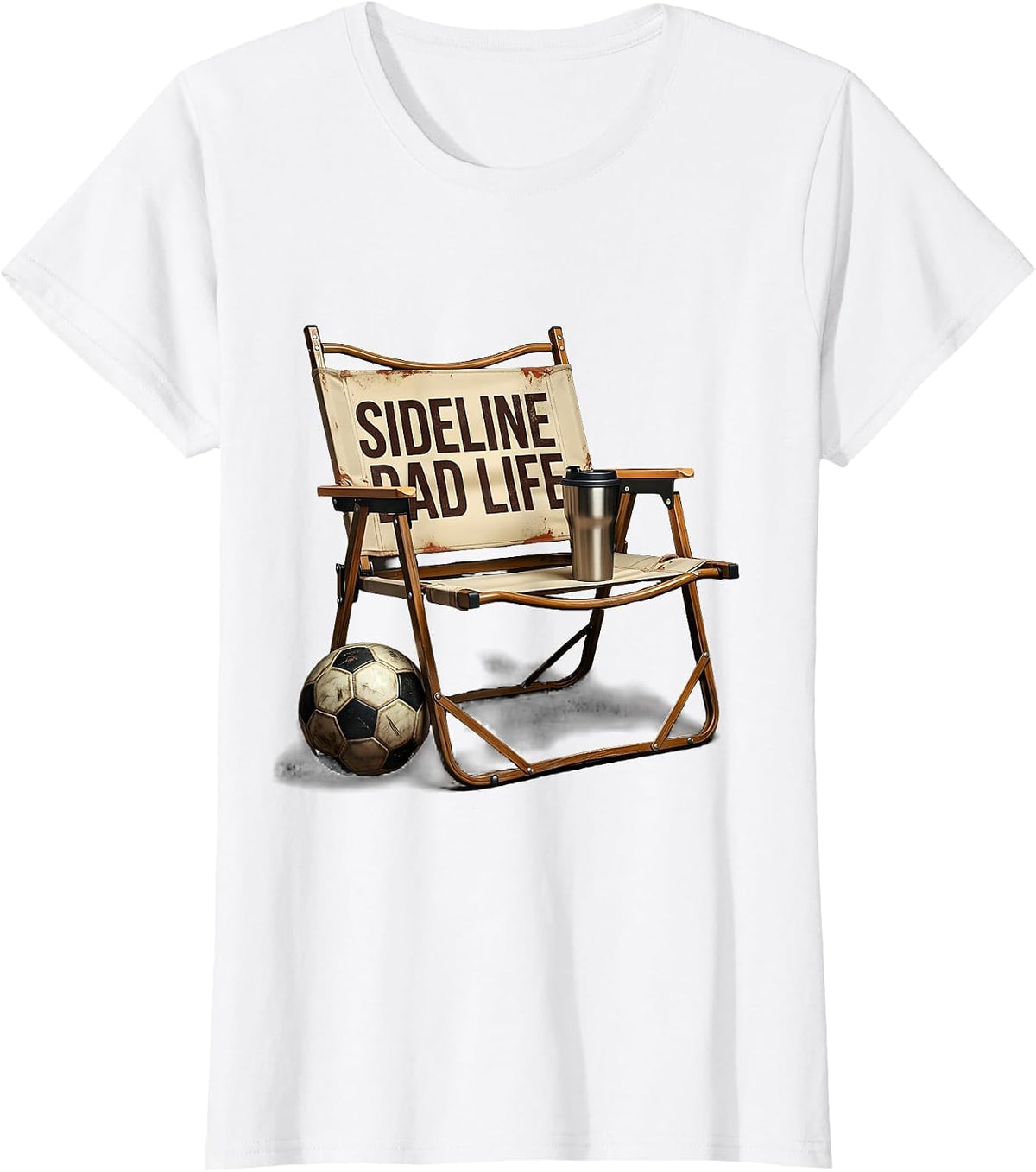 Sideline Dad Life Soccer Dad Graphic Design T-Shirt - White