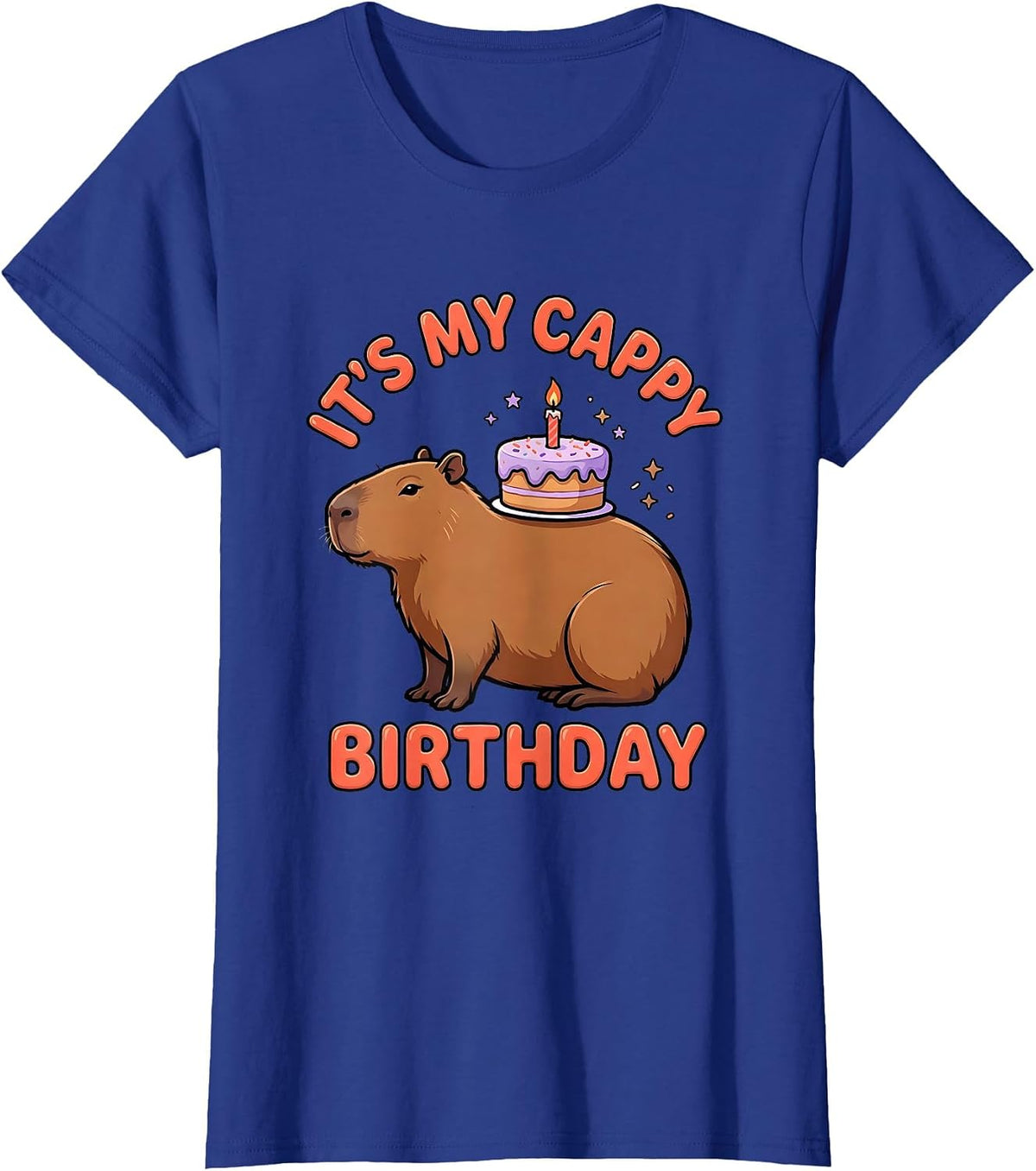 Women's It's My Cappy Birthday Kawaii Capybara Birthday Gift T-Shirt - Royal Blue