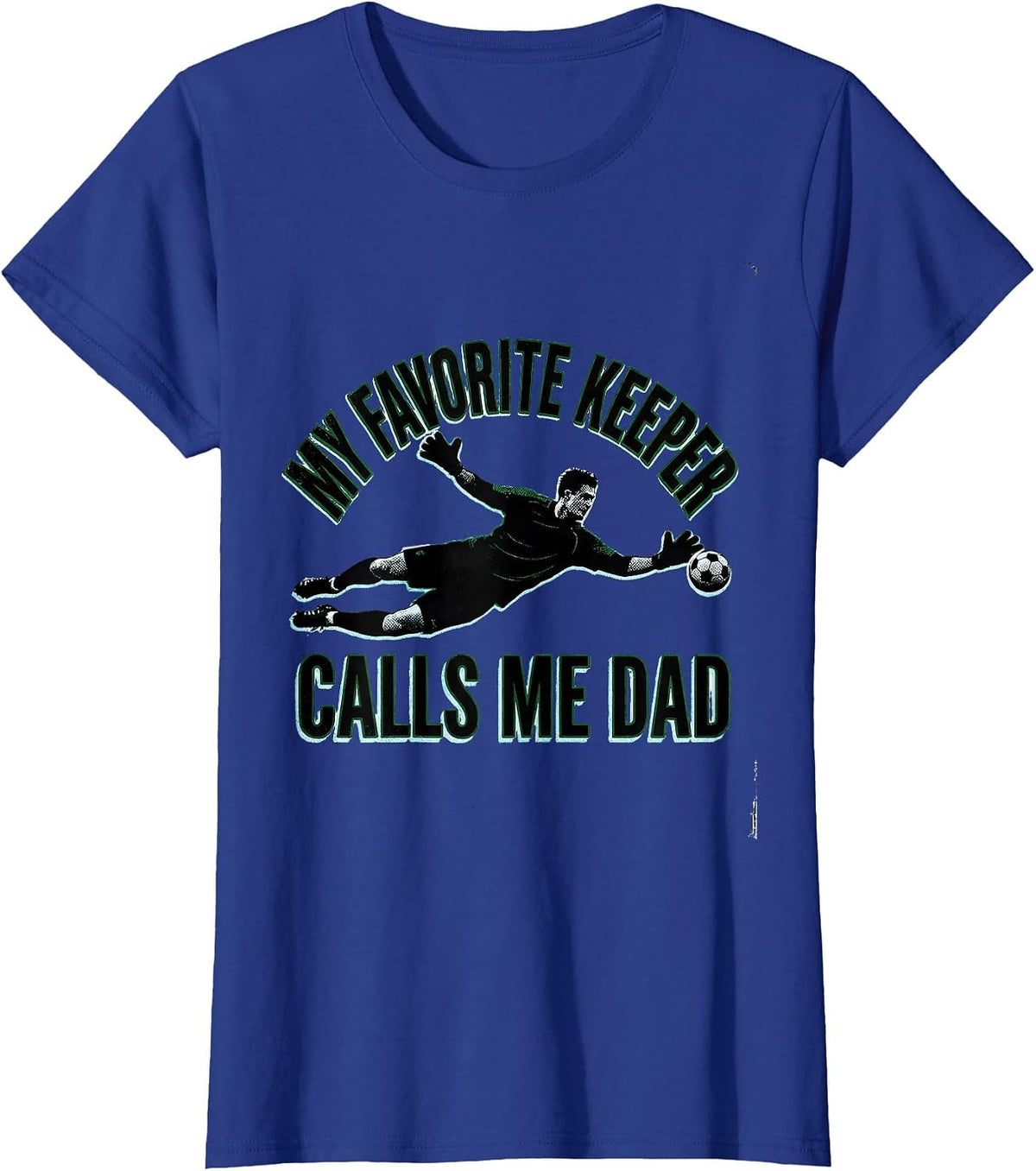 Women's My Favorite Keeper Calls Me Dad Funny Sports Parent Hockey T-Shirt - Royal Blue
