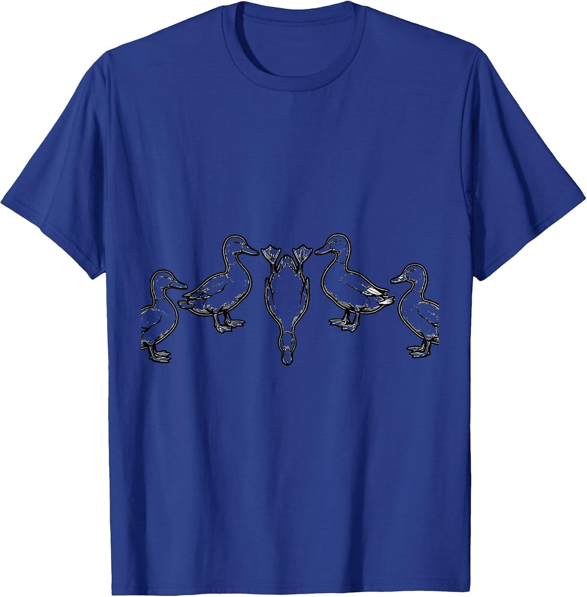 Men's Duck Line Art Funny Novelty Gift for Adults T-Shirt - Royal Blue