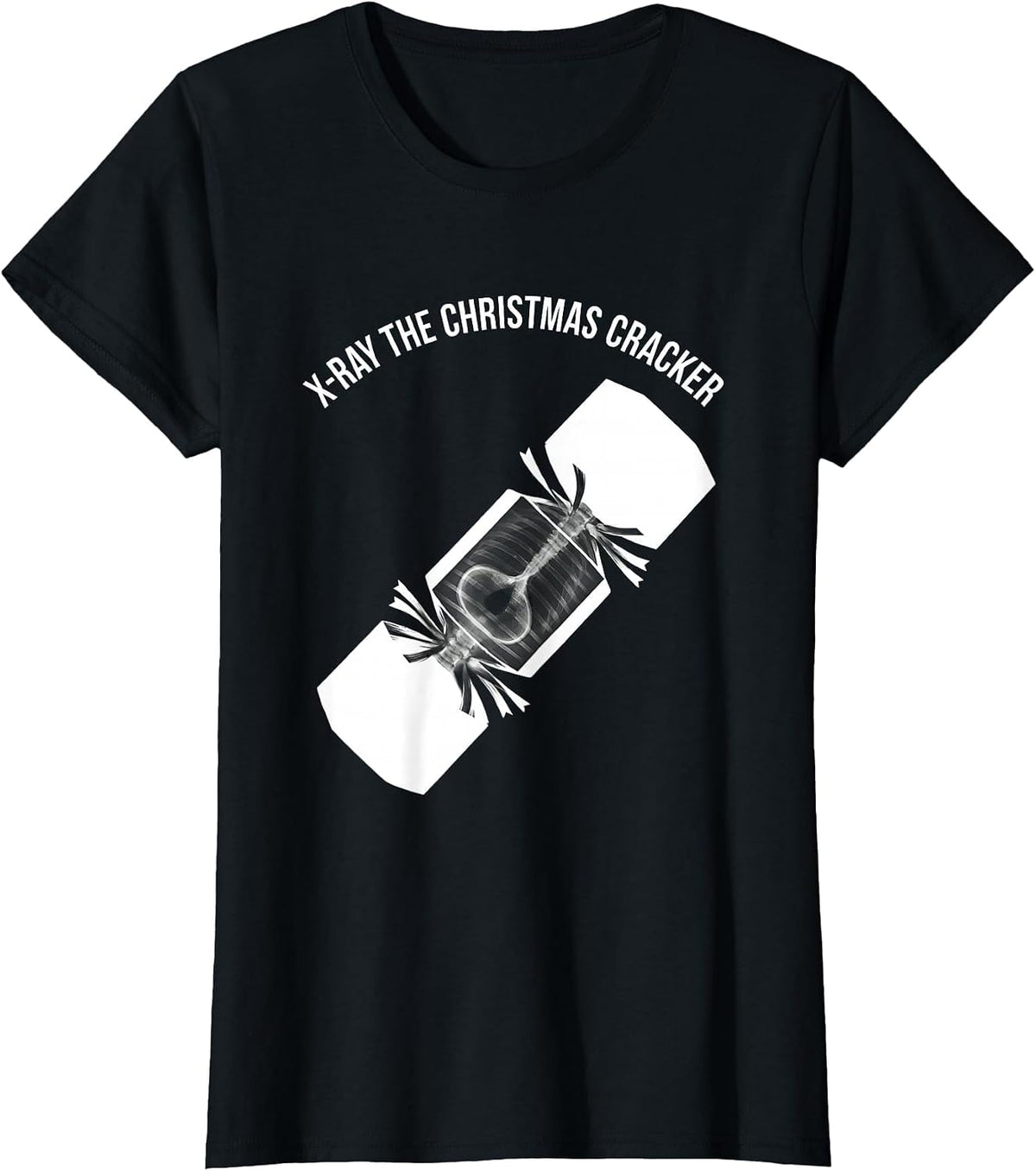 Women's X-Ray The Christmas Cracker Funny Radiology Tech Christmas T-Shirt - Black