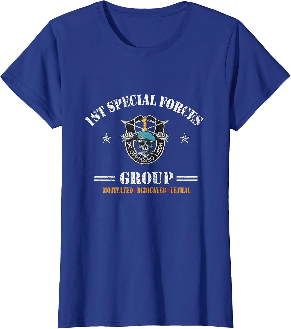 Proud 1st Special Forces Group (1st SFG) Shirt - 4th of July T-Shirt - Royal Blue