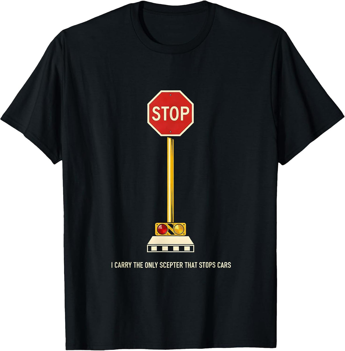 Men's I Carry The Only Scepter That Stops Cars Funny School Bus T-Shirt - Black