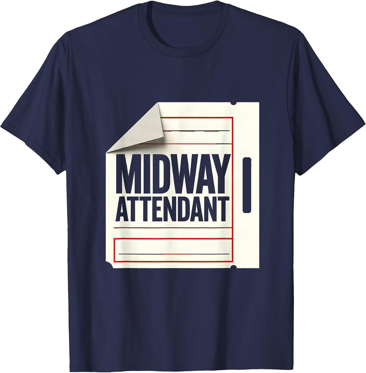 Midway Attendant Minimalist Circus Carnival Staff Costume T-Shirt - Navy Blue