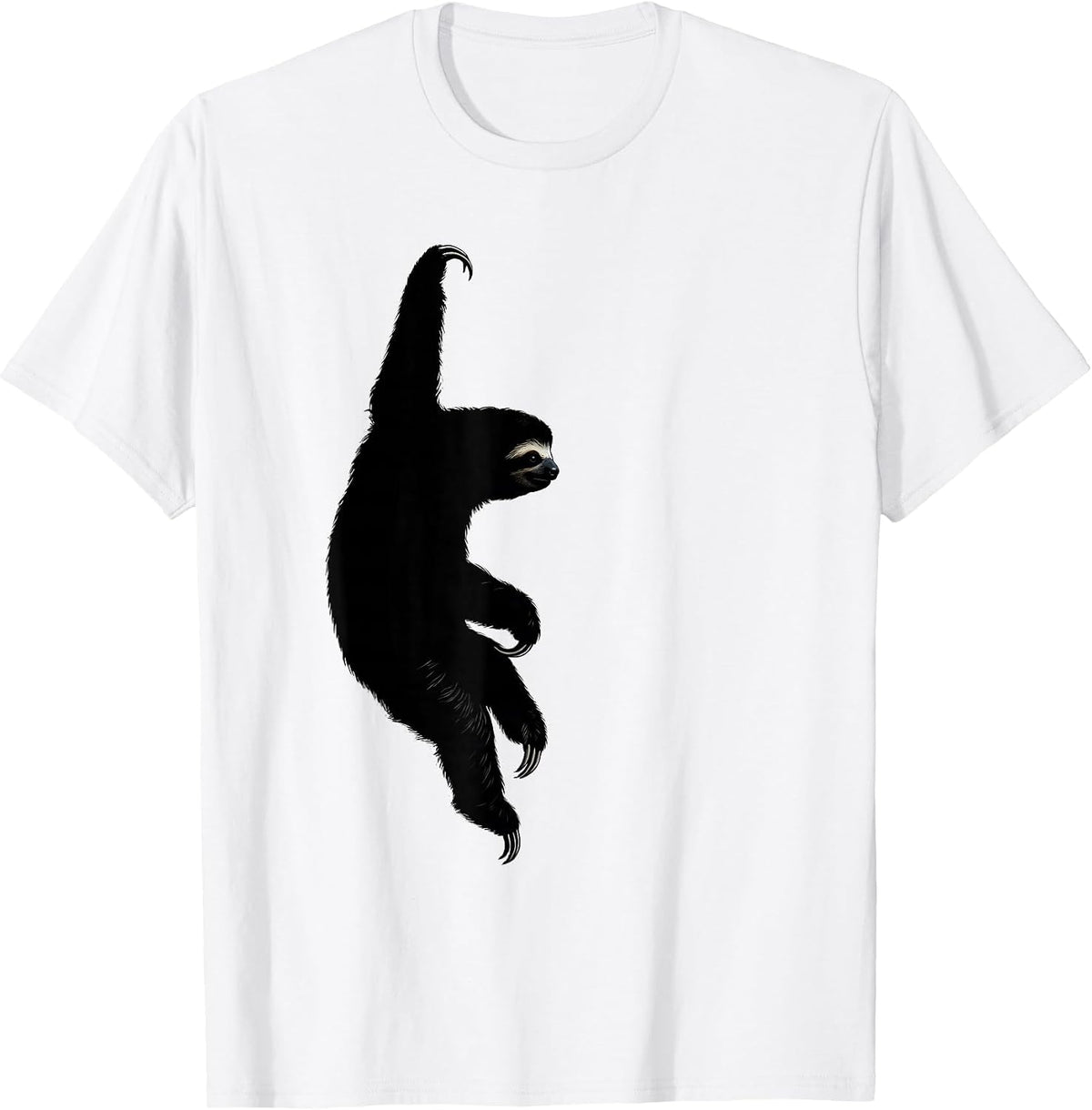 Men's Sloth Silhouette Funny Lazy Animal Lover Gift T-Shirt - White