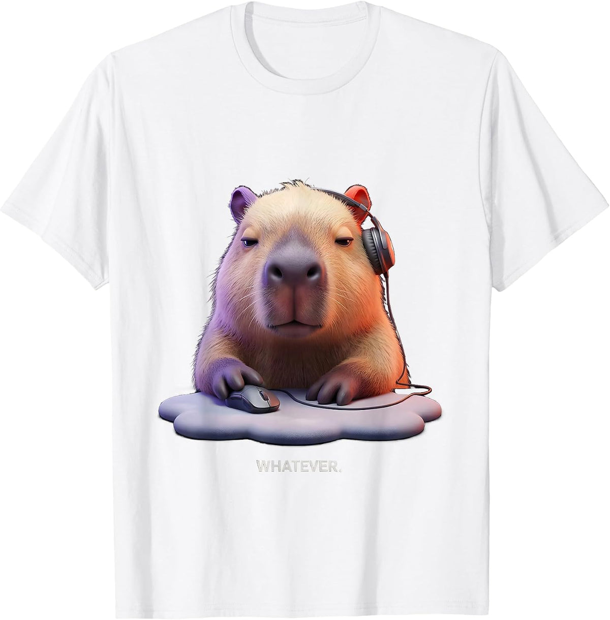 Men's Whatever Cute Kawaii Capybara Gamer Meme Humor T-Shirt - White