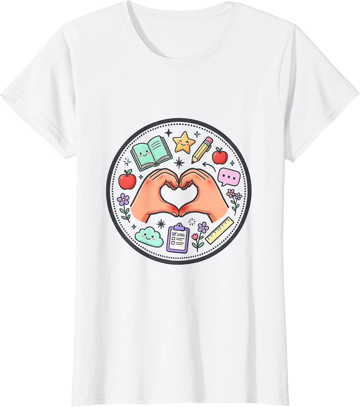 Special Education Teacher Sign Language Hands Gift T-Shirt - White