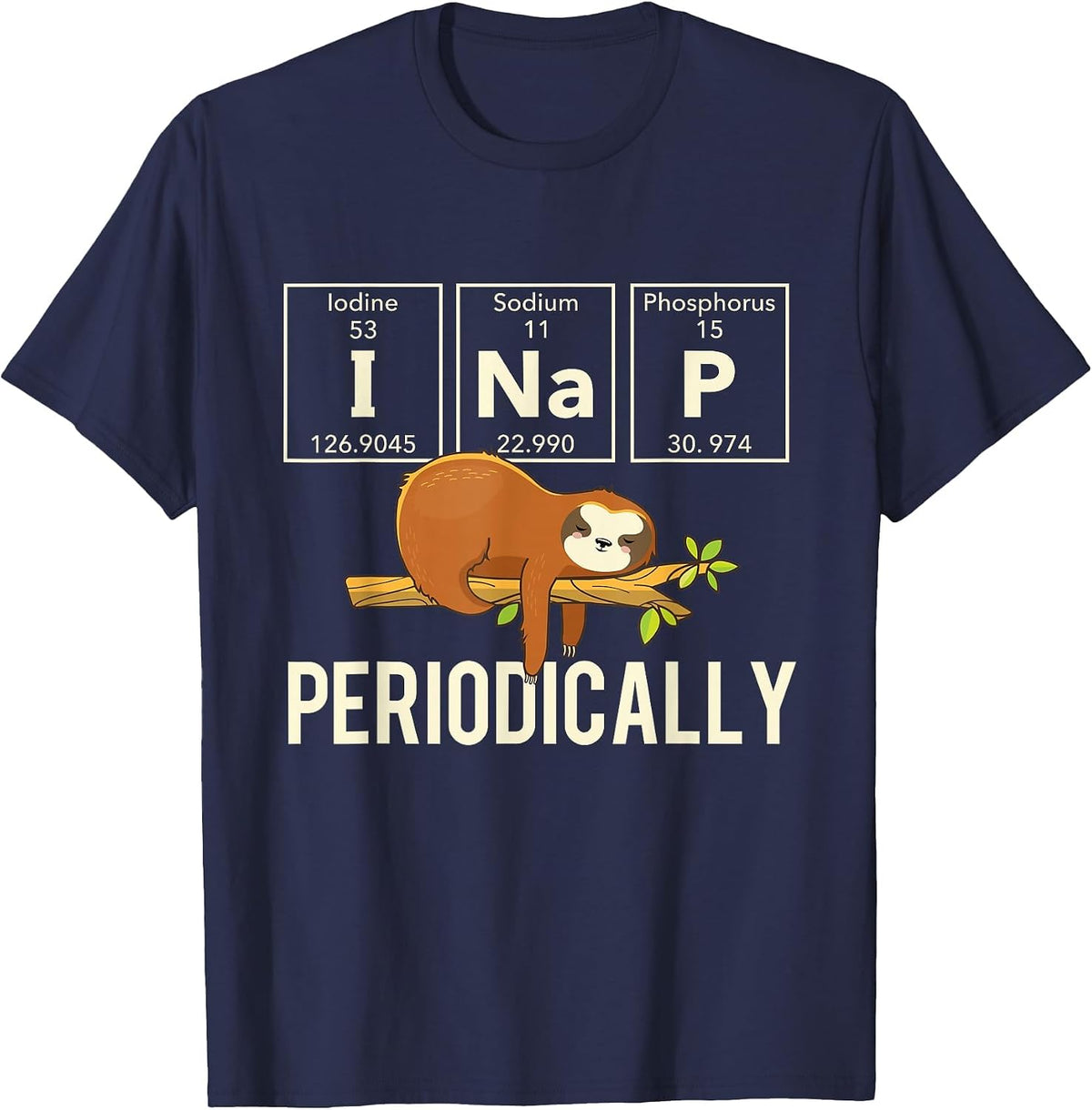 Periodically - Sleeping Sloth Zookeeper Animal Nature Lover T-Shirt - Navy Blue