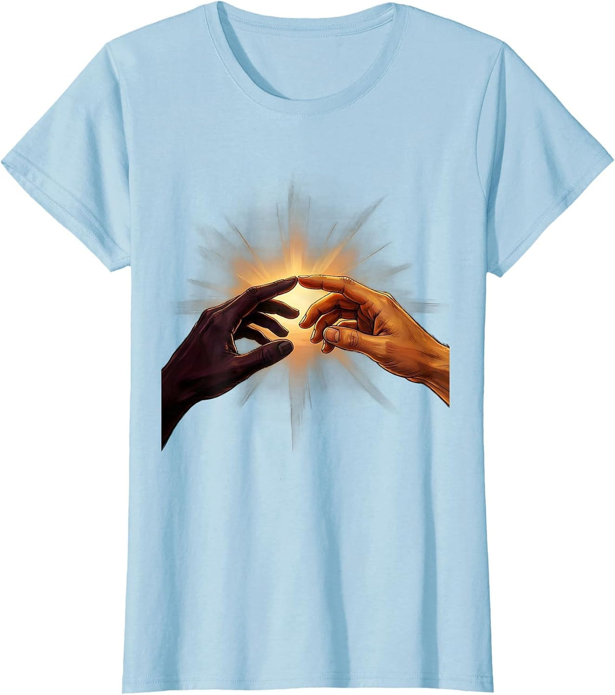 Women's Reaching Hands Suicide Prevention Awareness Design T-Shirt - Baby Blue