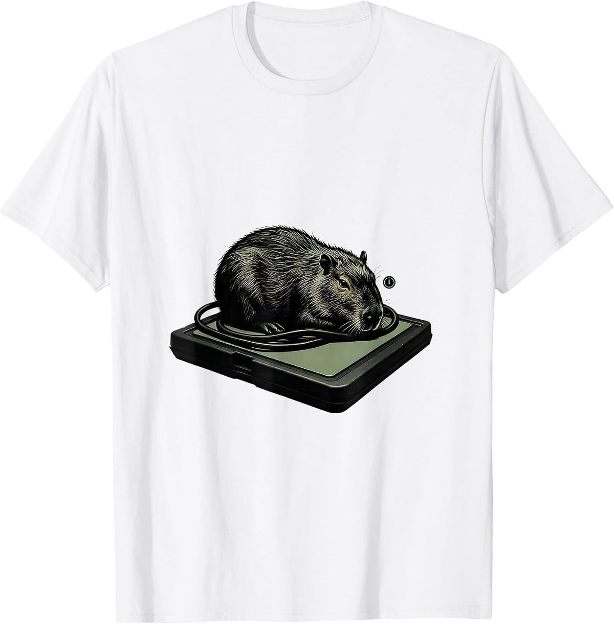 Men's Sleeping Capybara Gamer Minimalist Funny Video Games T-Shirt - White