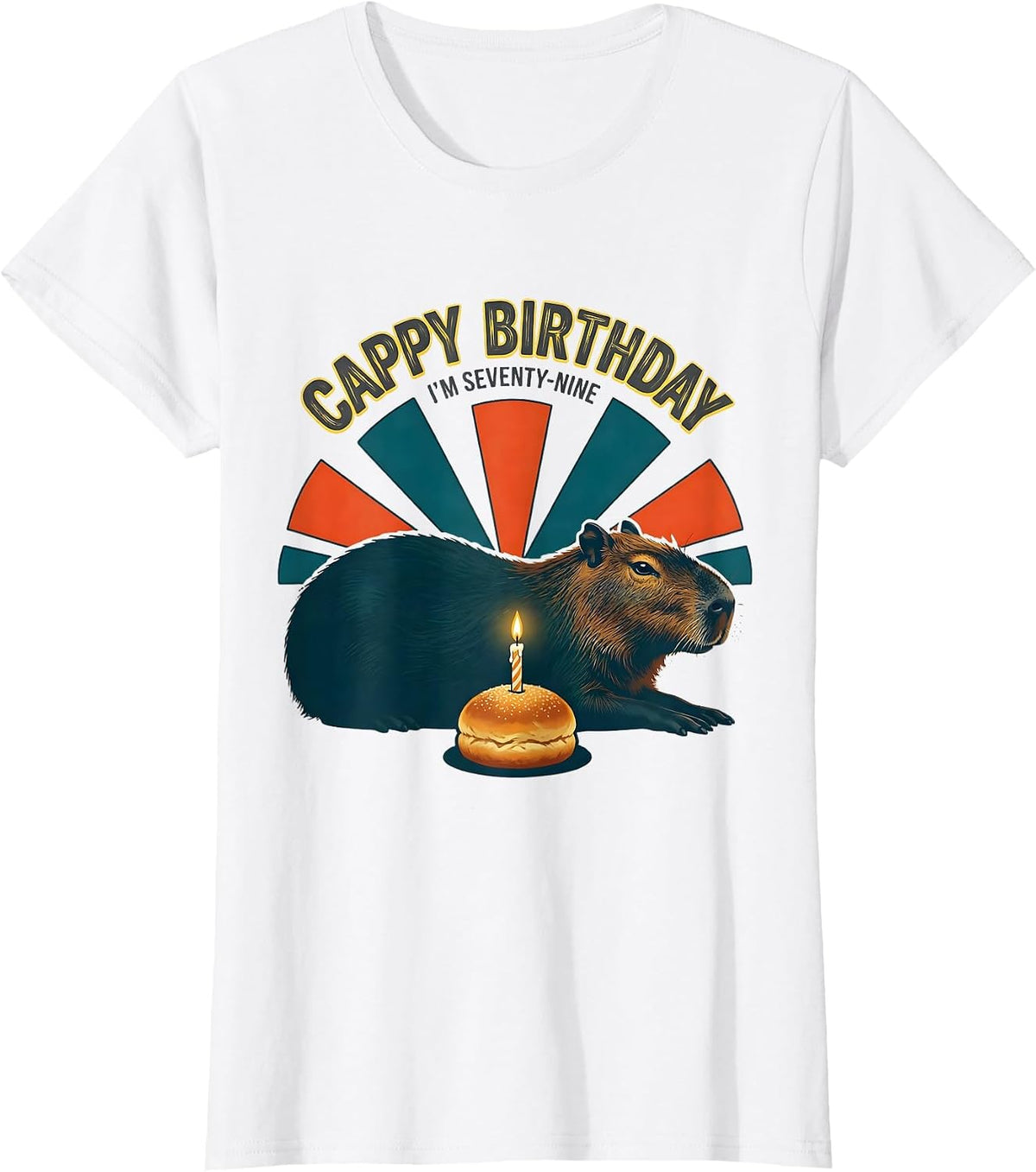 Cappy Birthday I'm Seventy-Nine Kawaii Capybara Birthday T-Shirt - White