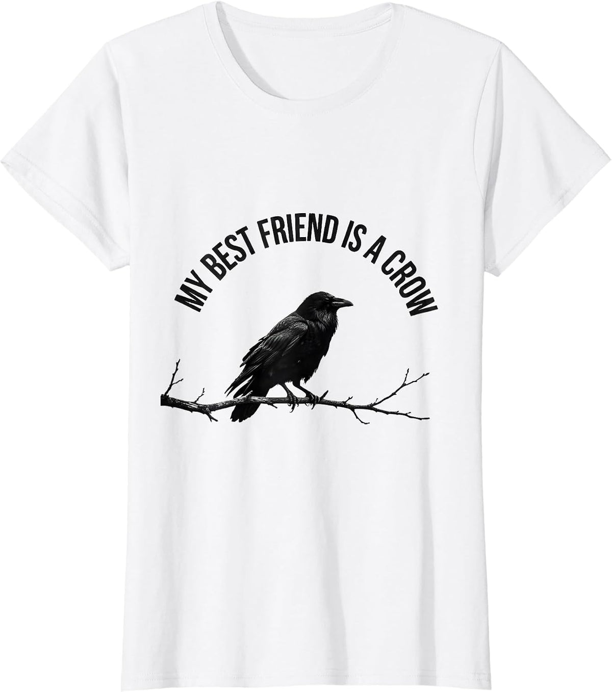 Women's My Best Friend Is A Crow Funny Gothic Bird Lover Halloween T-Shirt - White