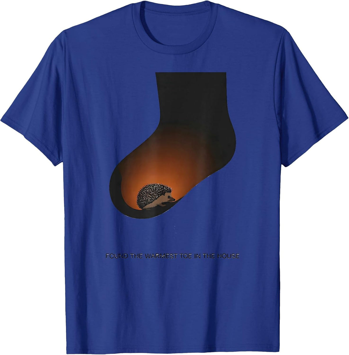 Men's Found The Warmest Toe In The House Cute Hedgehog Christmas T-Shirt - Royal Blue