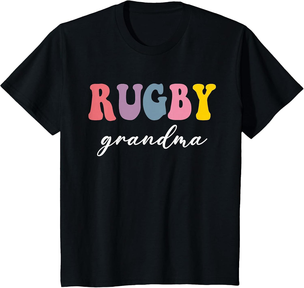Rugby Grandma Rugby Player Stylish Sport Nana Game Day T-Shirt - Black
