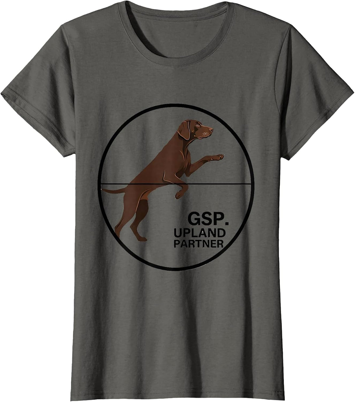 Women's GSP Upland Partner German Shorthaired Pointer Dog Lover Gift T-Shirt - Asphalt Grey