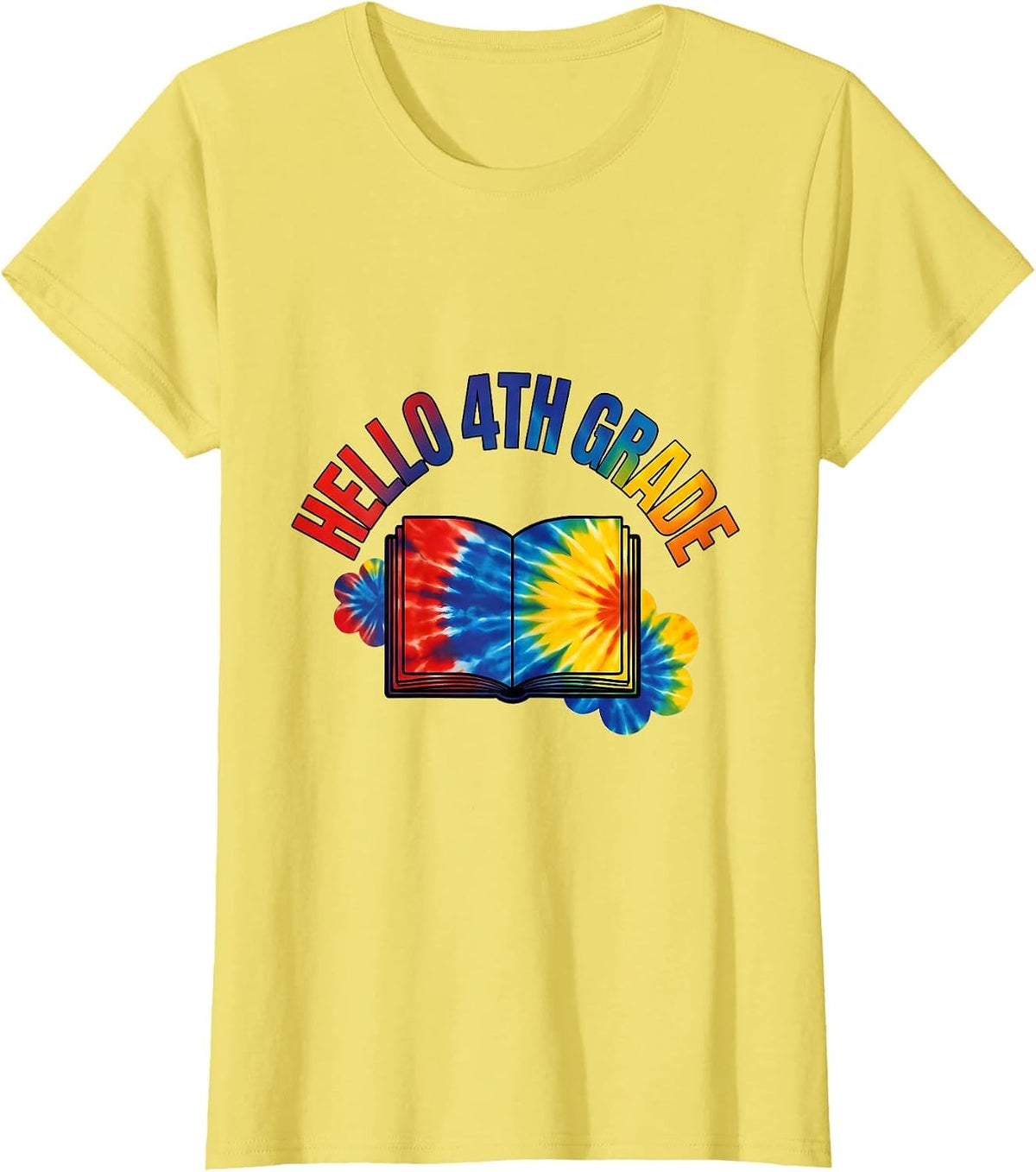 Hello 4th Grade Colorful Back To School Grade Level Team T-Shirt - Lemon Yellow