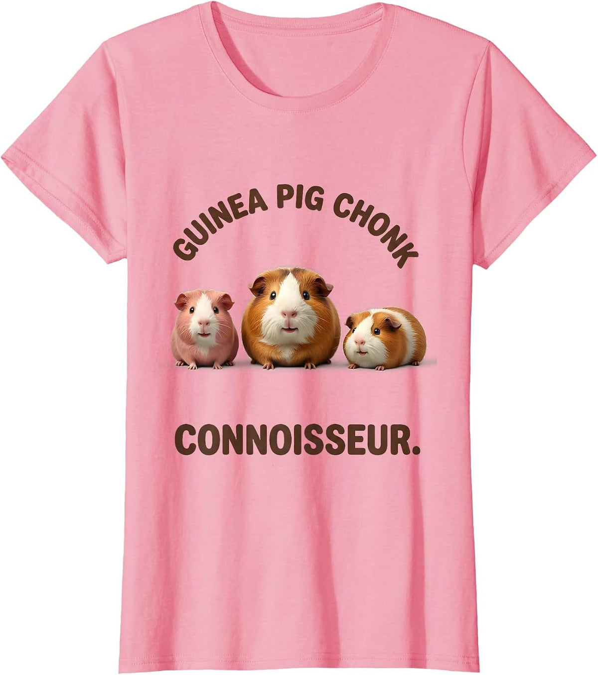 Women's Guinea Pig Chonk Connoisseur Cute Kawaii Pet Lover Humor T-Shirt - Pink