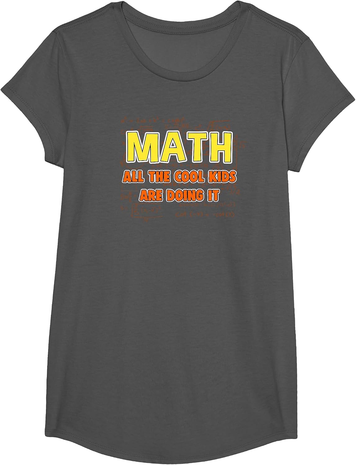Math T-Shirt: All The Cool Kids are Doing It T-Shirt - Girls Asphalt Grey