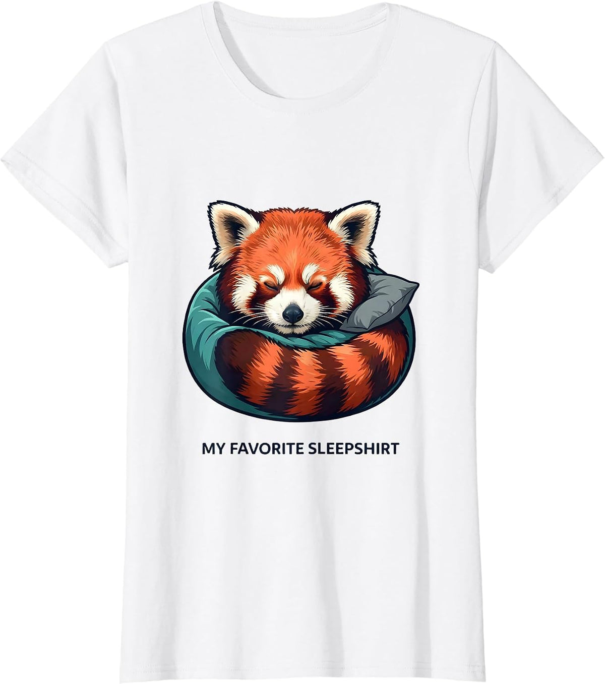 My Favorite Sleepshirt Cute Red Panda Sleeping Pajamas Boys T-Shirt - White
