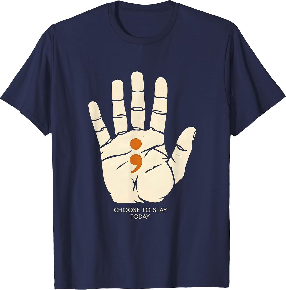 Men's Choose To Stay Today Suicide Prevention Awareness T-Shirt - Navy Blue