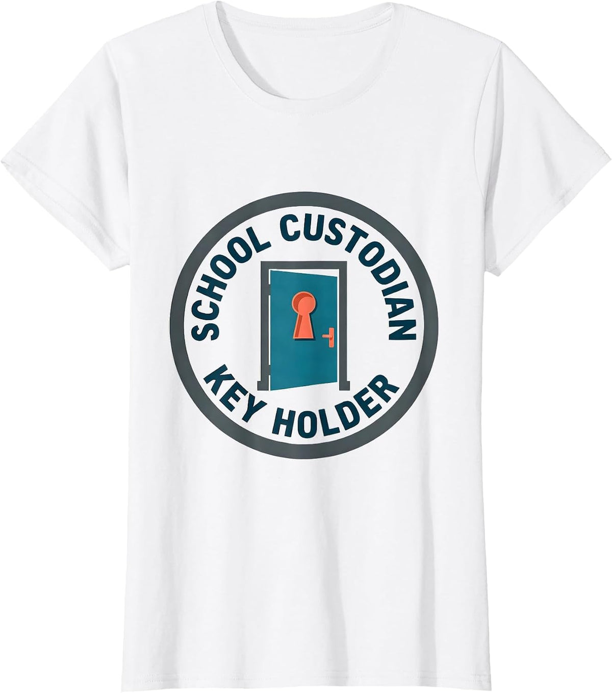 Women's School Custodian, Key Holder Funny Janitor Appreciation Gift T-Shirt - White