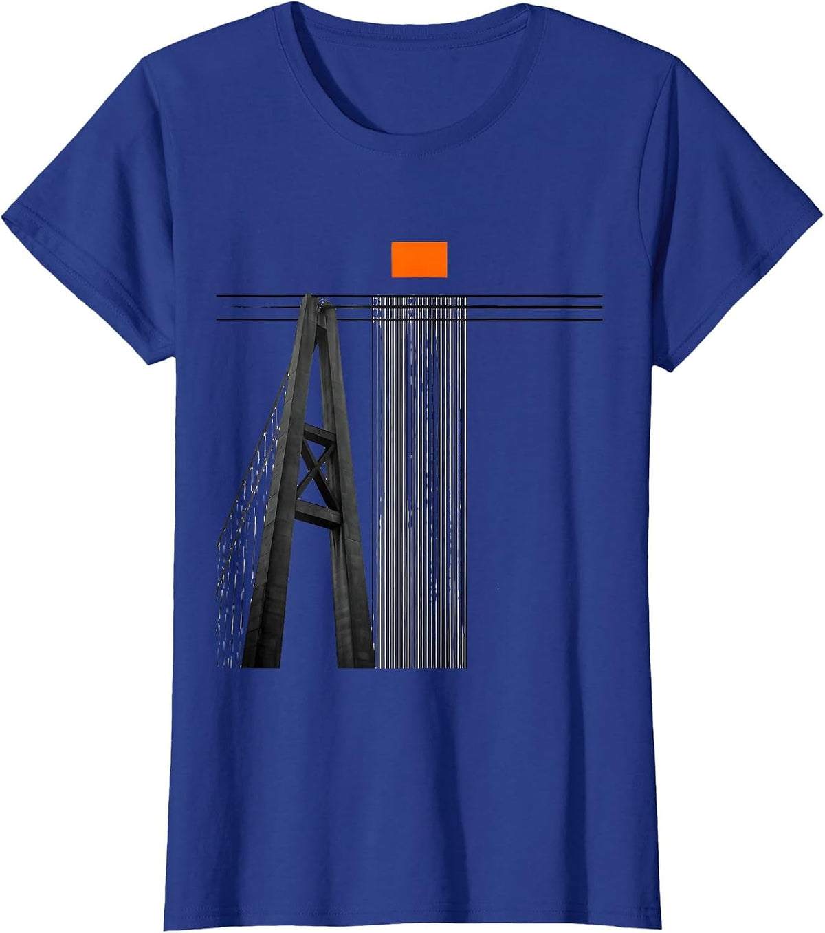 Women's Golden Gate Bridge Suspension Tower Leg Retro Souvenir T-Shirt - Royal Blue