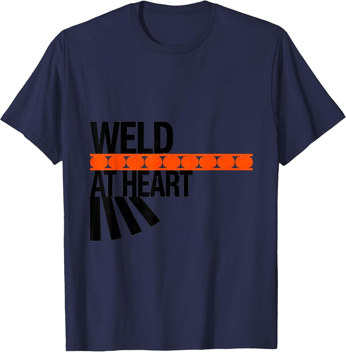 Weld At Heart Funny Welder Metal Worker Trade Humor T-Shirt - Navy Blue