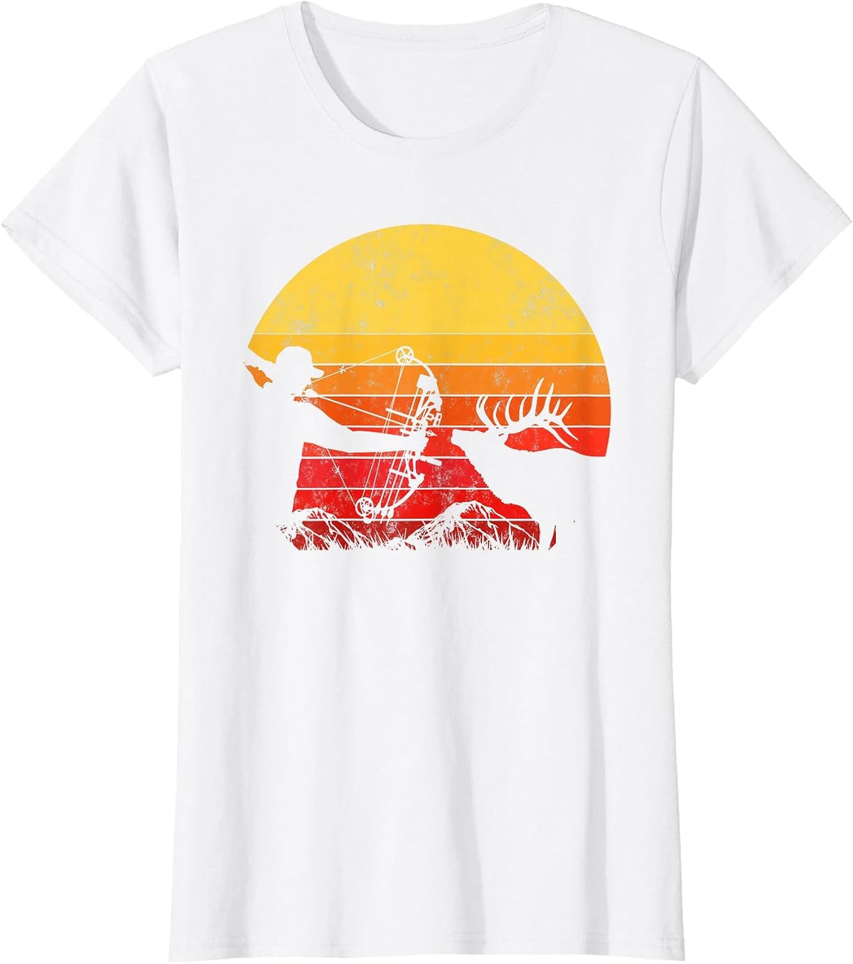 Bowhunter Vintage Retro Style Bow Hunting T-Shirt - White