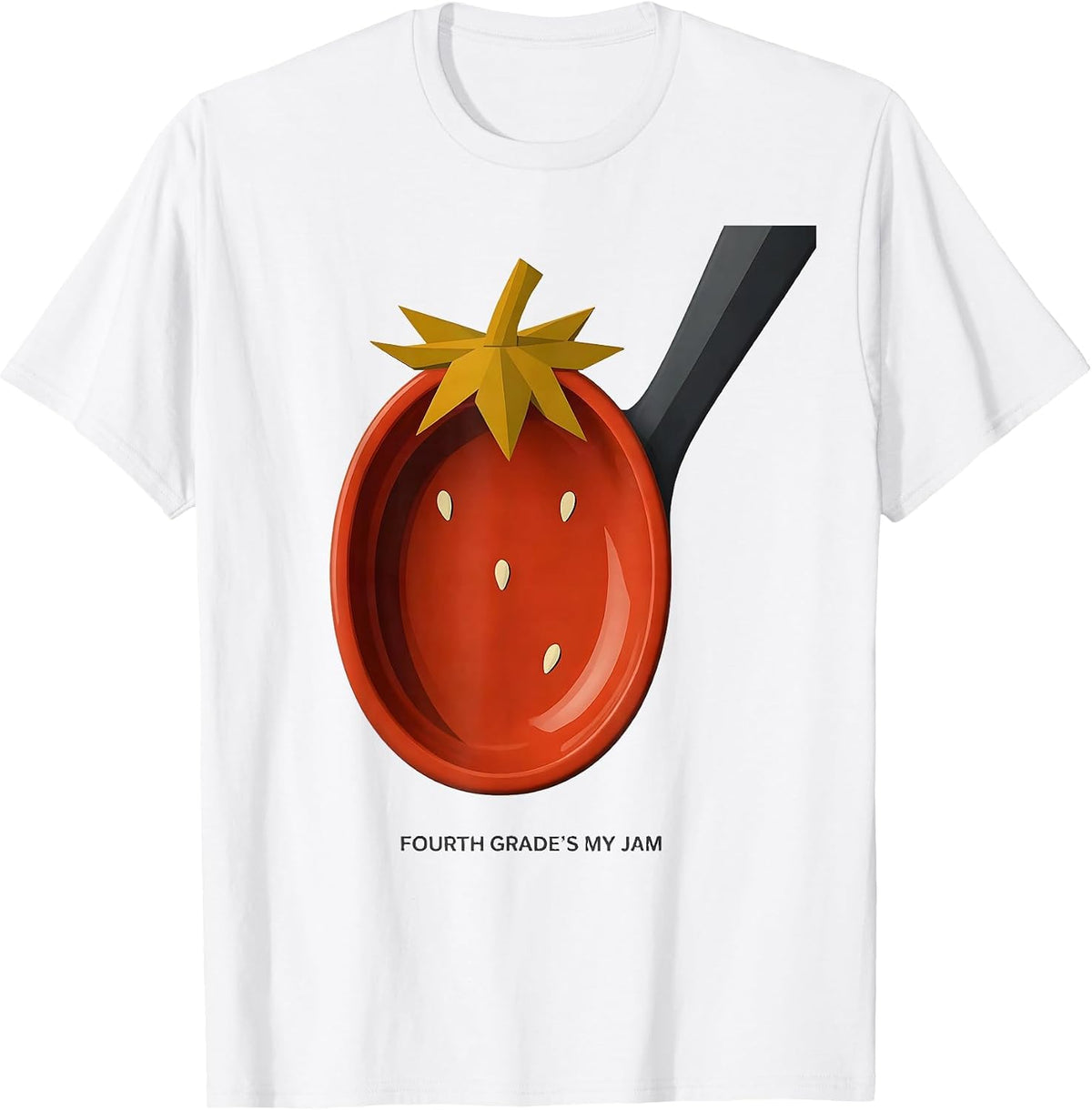 Men's Fourth Grade's My Jam Midcentury Modern Strawberry Back T-Shirt - White