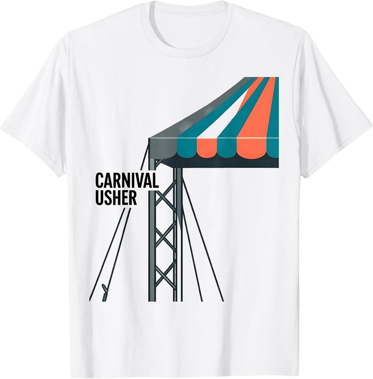 Men's Carnival Usher Funny Circus Staff Costume Party Humor T-Shirt - White