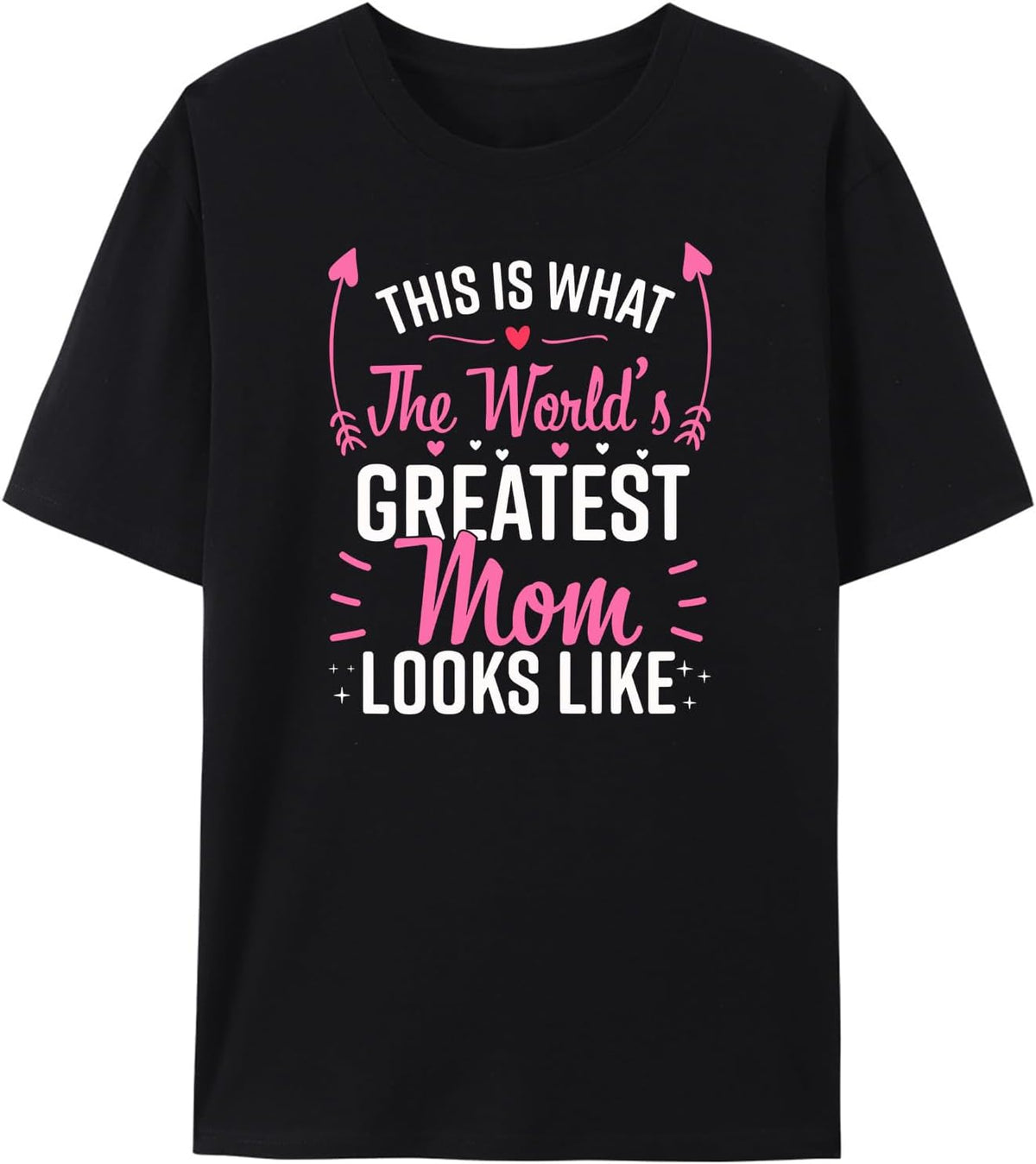 Mother's Day T-Shirts, 'Best Mom Ever' Mom & Child Cartoon, 100% Cotton for Motherhood Apparel - Black2
