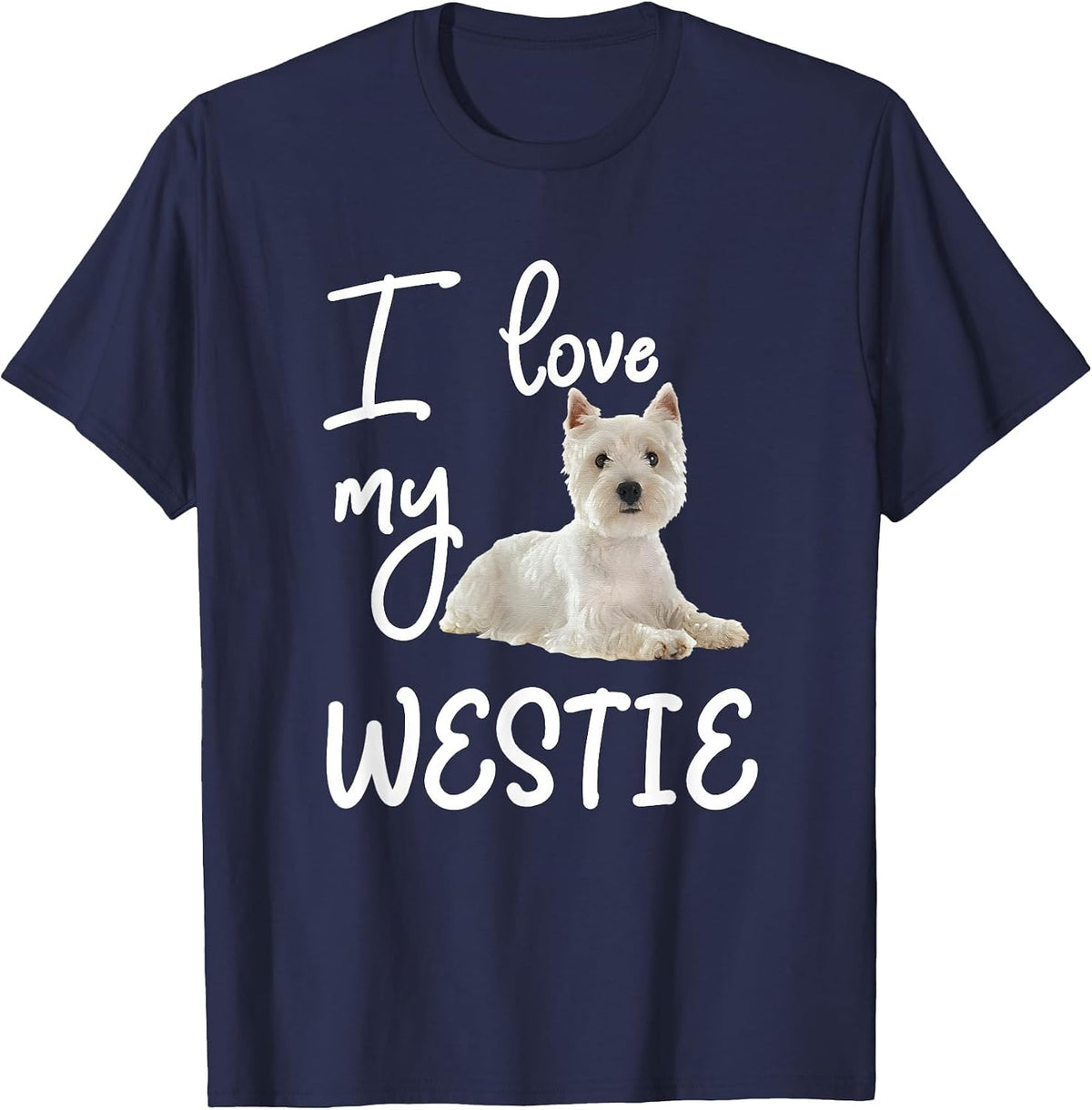 West Highland Terrier, I Love My Westie Dog T-Shirt - Navy Blue