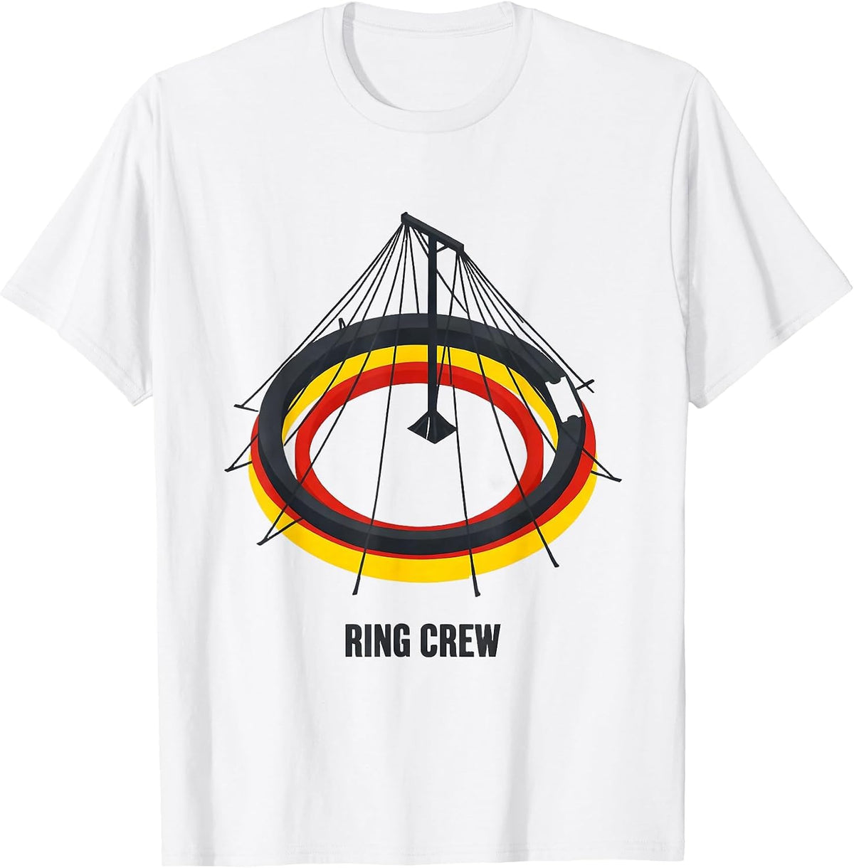 Men's Ring Crew Funny Circus Carnival Staff Party Costume T-Shirt - White