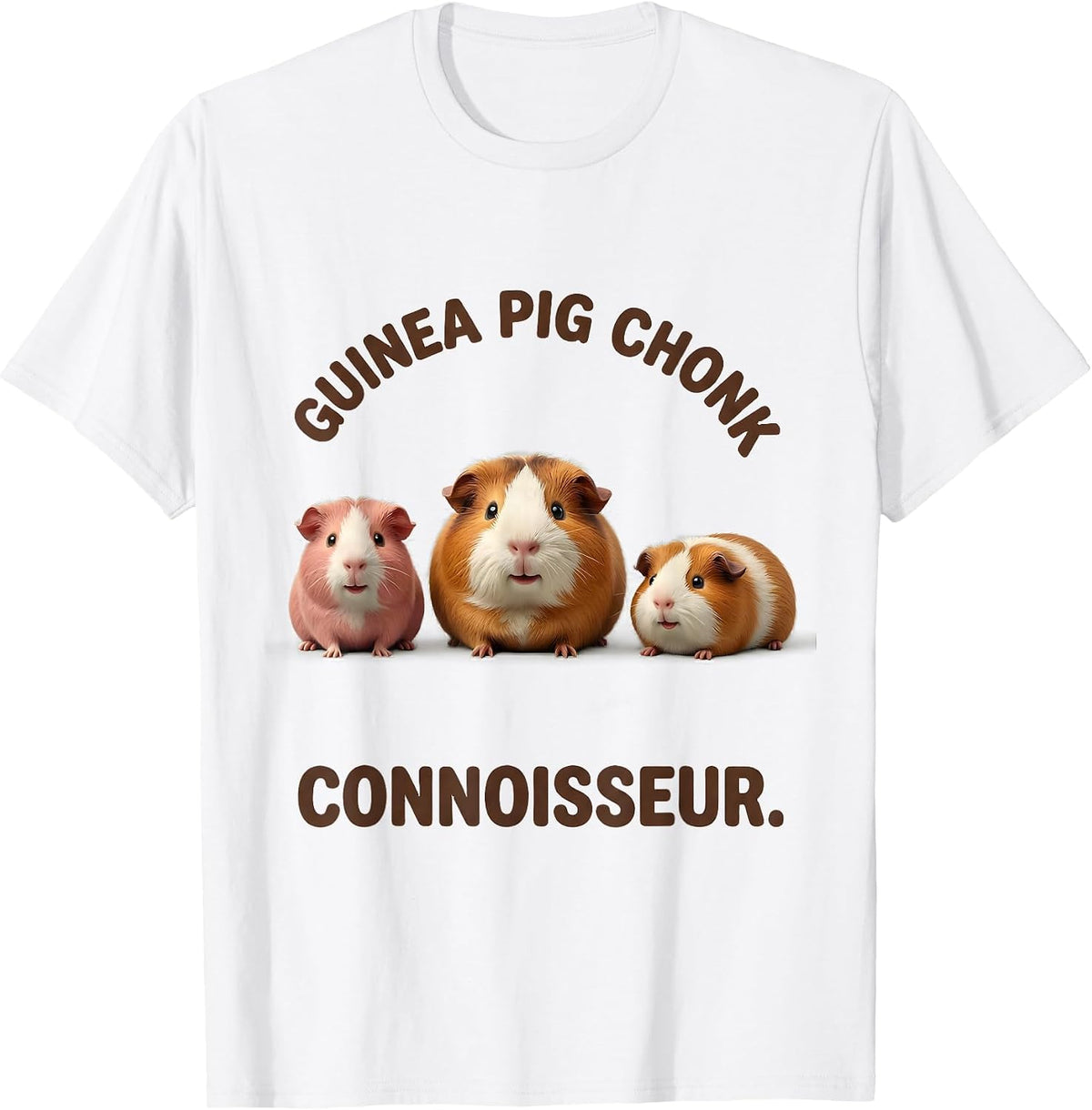 Men's Guinea Pig Chonk Connoisseur Cute Kawaii Pet Lover Humor T-Shirt - White