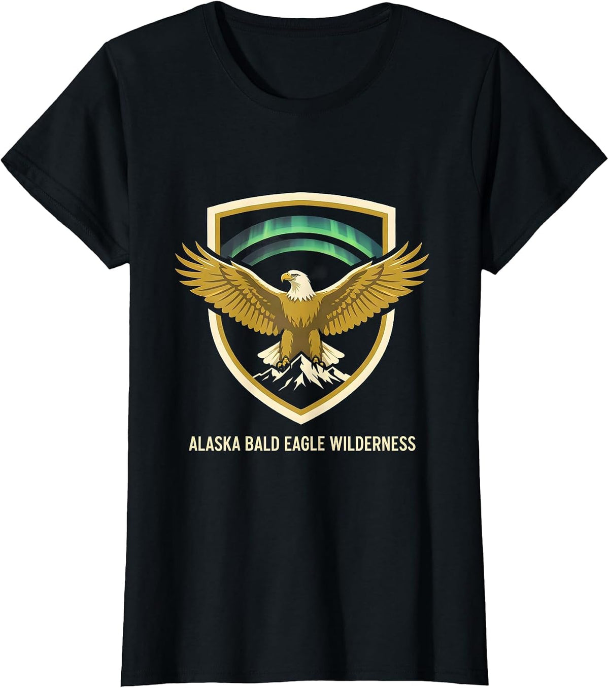 Alaska Bald Eagle Wilderness Vintage State Pride Emblem T-Shirt - Black
