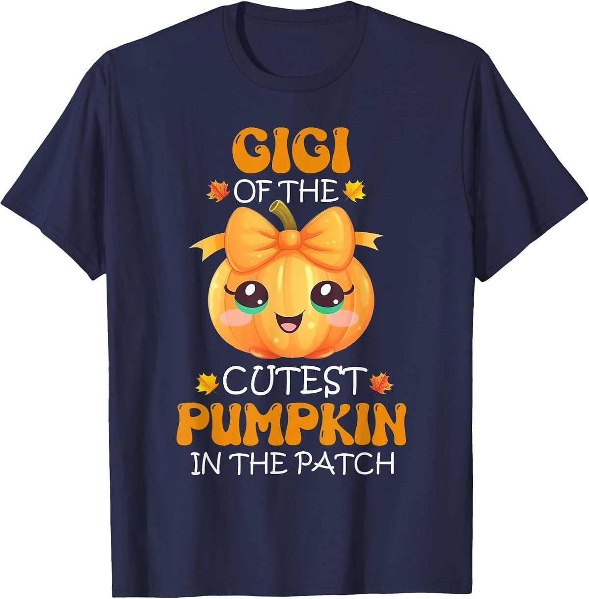 Gigi of The Cutest Pumpkin in The Patch Halloween T-Shirt - Navy Blue