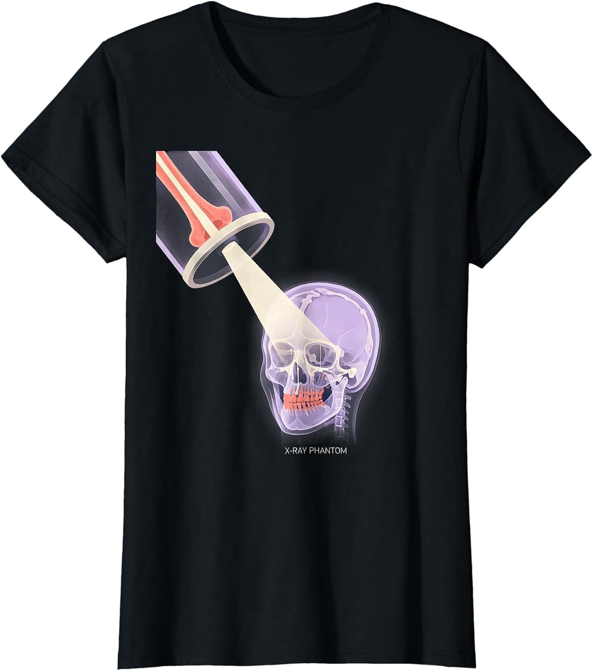 X-Ray Phantom Funny Radiology Tech Halloween Ghost Humor T-Shirt - Black