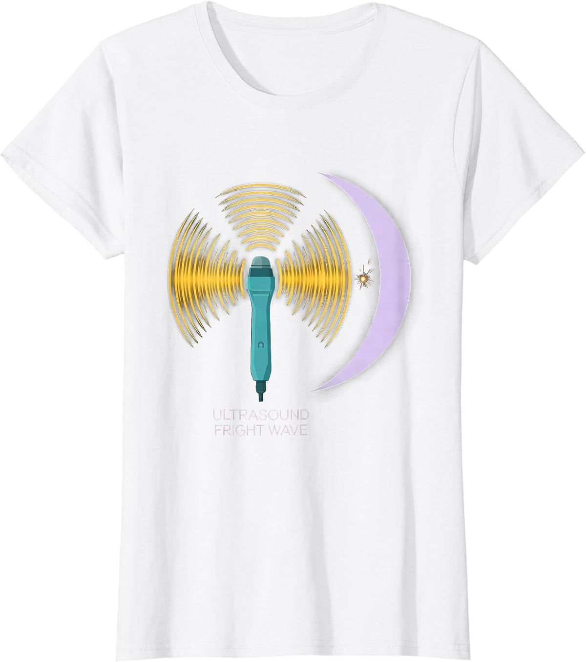 Women's Ultrasound Fright Wave Funny Radiology Tech Halloween T-Shirt - White