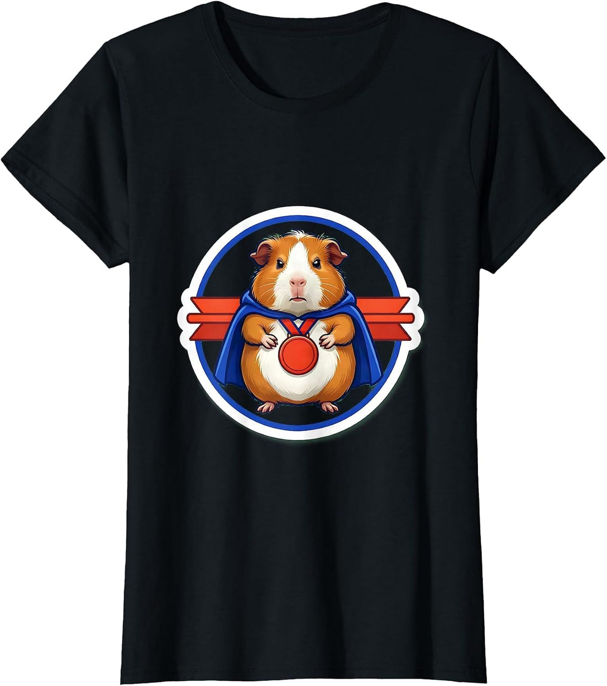 Deadpan Guinea Pig Tummy Ache Survivor Absurdist Humor T-Shirt - Black