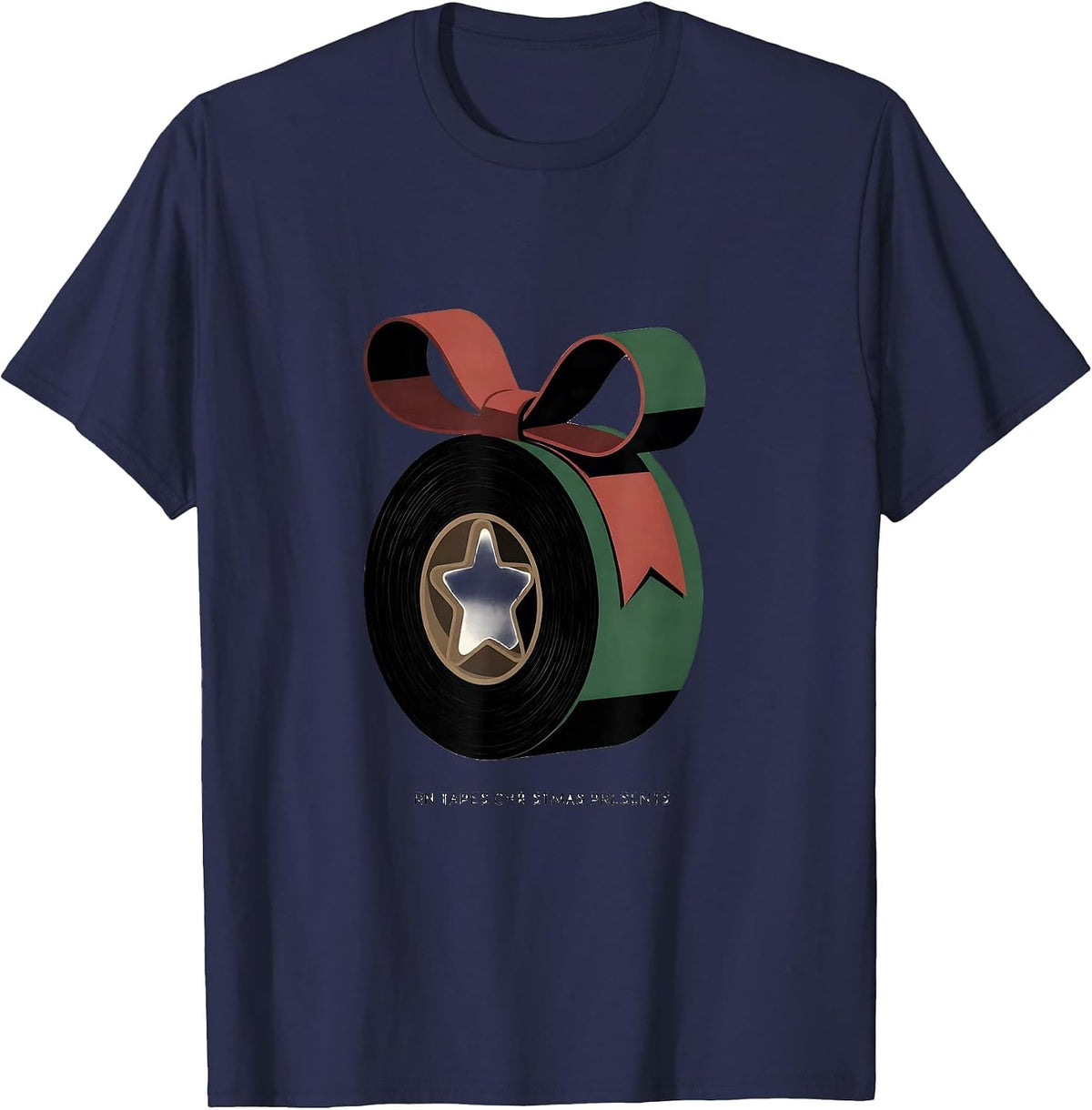 Men's RN Tapes Christmas Presents Funny Nurse Gift ICU ER Crew T-Shirt - Navy Blue